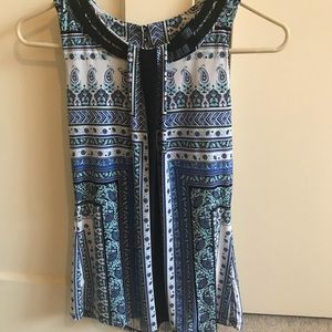 Blue and white blouse